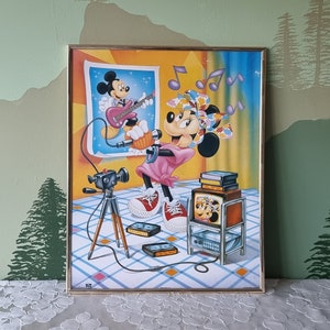 vintage Disney Mickey Minnie mouse framed 90&#39;s movie poster O.S.P print rare Italy wall mounted