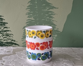 Vintage Arcopal lotus France glass dessert snack bowl 70&#39;s retro design flower design pattern sauce nesting ramekins rare dish milkglass