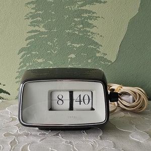 Vintage Copal 201 Japan 60's Caslon Flip Clock Gray Black 24h