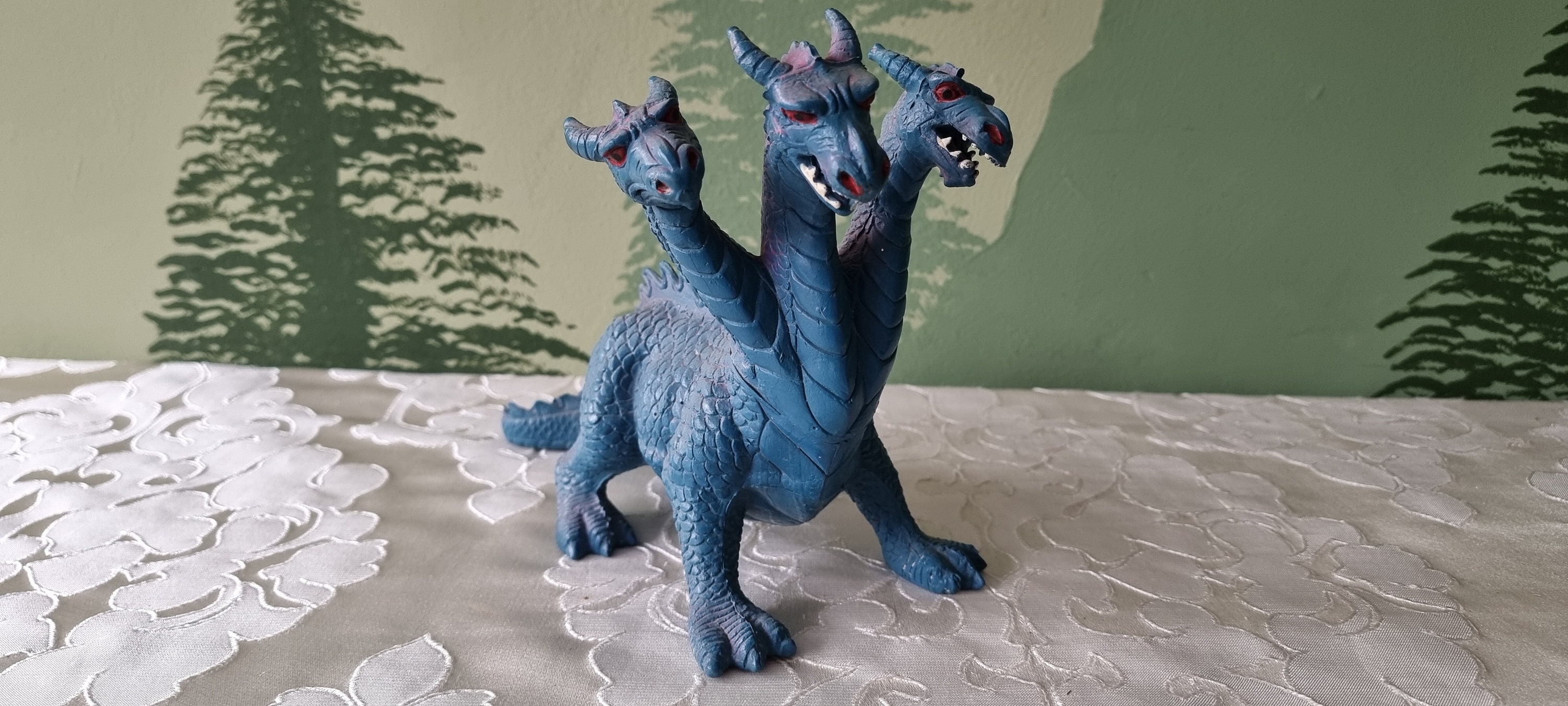 Vintage Chitech Industries 1984 Blue, Three-headed Dragon, Blue
