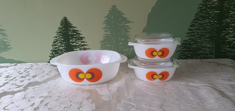 vintage german schott mainz carina jena glass oven bowls 70#39; vintage german schott mainz carina jena glass oven bowls 70#39;