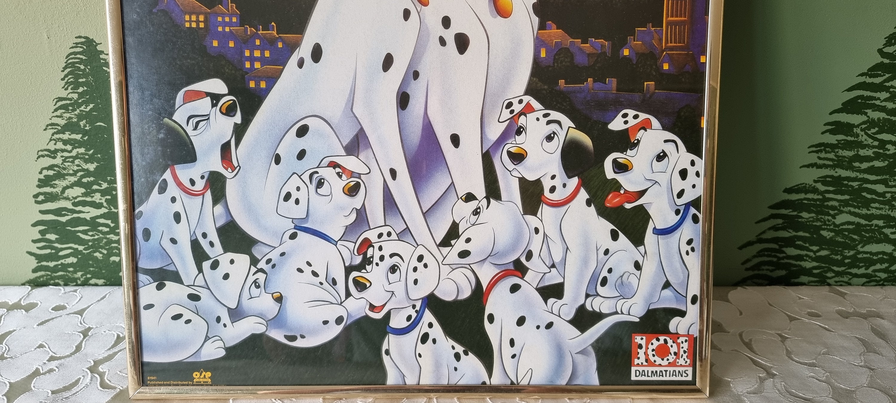 ヴィンテージ ディズニー 101 ダルメシアン 額入り映画ポスター 90