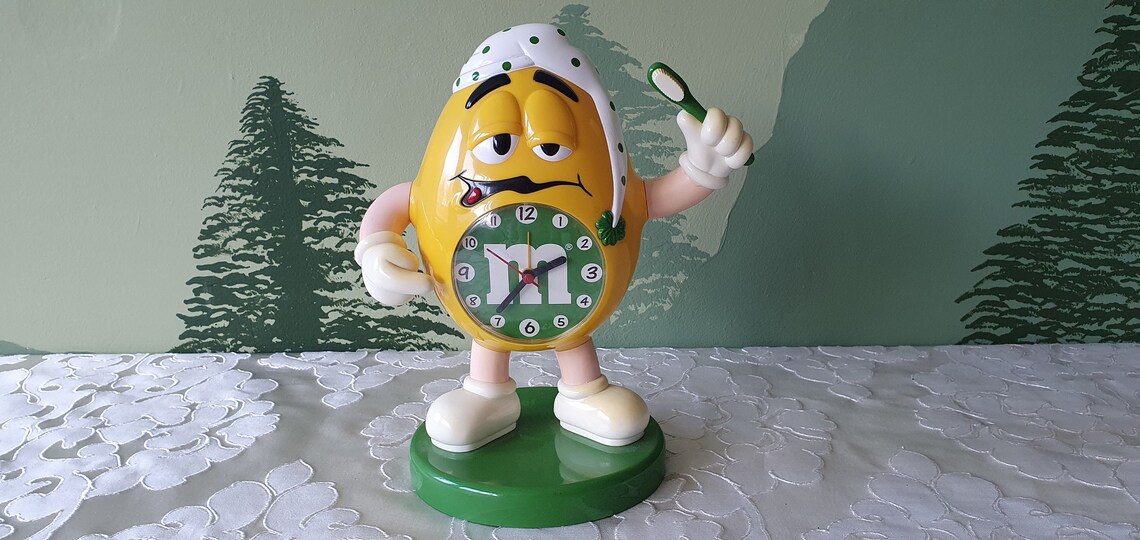 Vintage M&M yellow character alarm clock 90's working rare Etsy