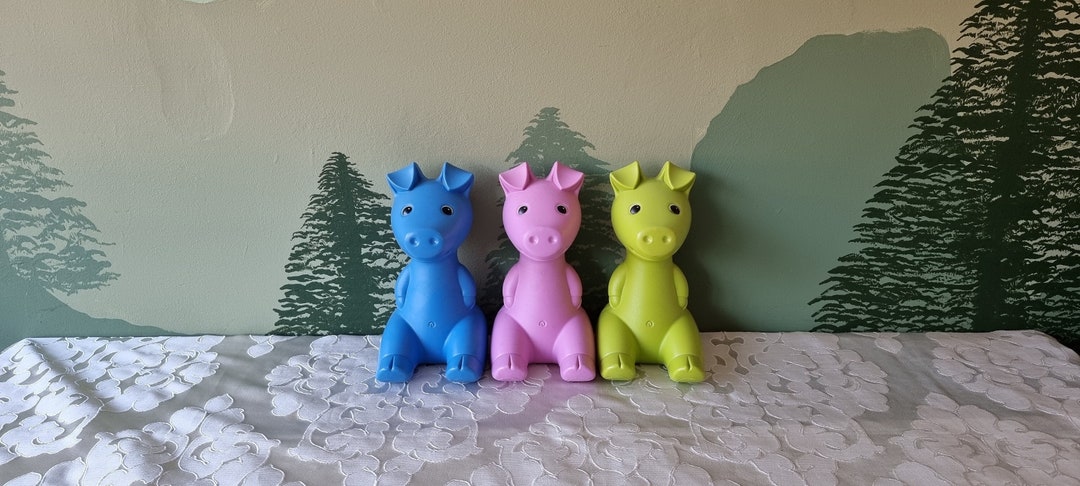 Tirelire IKEA Monika Mulder Rouge - Piggy Bank Vintage En PVC, Année 2000