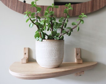 Wall shelf - small or large - organic shape - oak veneered plywood