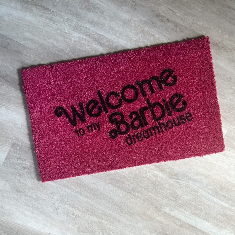 Welcome Barbie Doormat Pink Welcome Mat Barbie Door Mat - Etsy