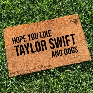 Hope You Like and Dogs Doormat, Welcome Mat, Red Door Mat, Entryway Rug, Porch Decor, Housewarming Gift, Hand Painted