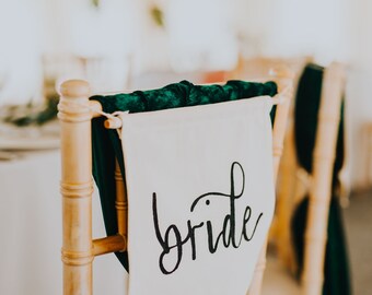 Bride and Groom Chair Signs, Bride and Bride, Groom and Groom, Flower Girl, Maid of Honour, Best Man, Wedding Decor, Sweetheart Table