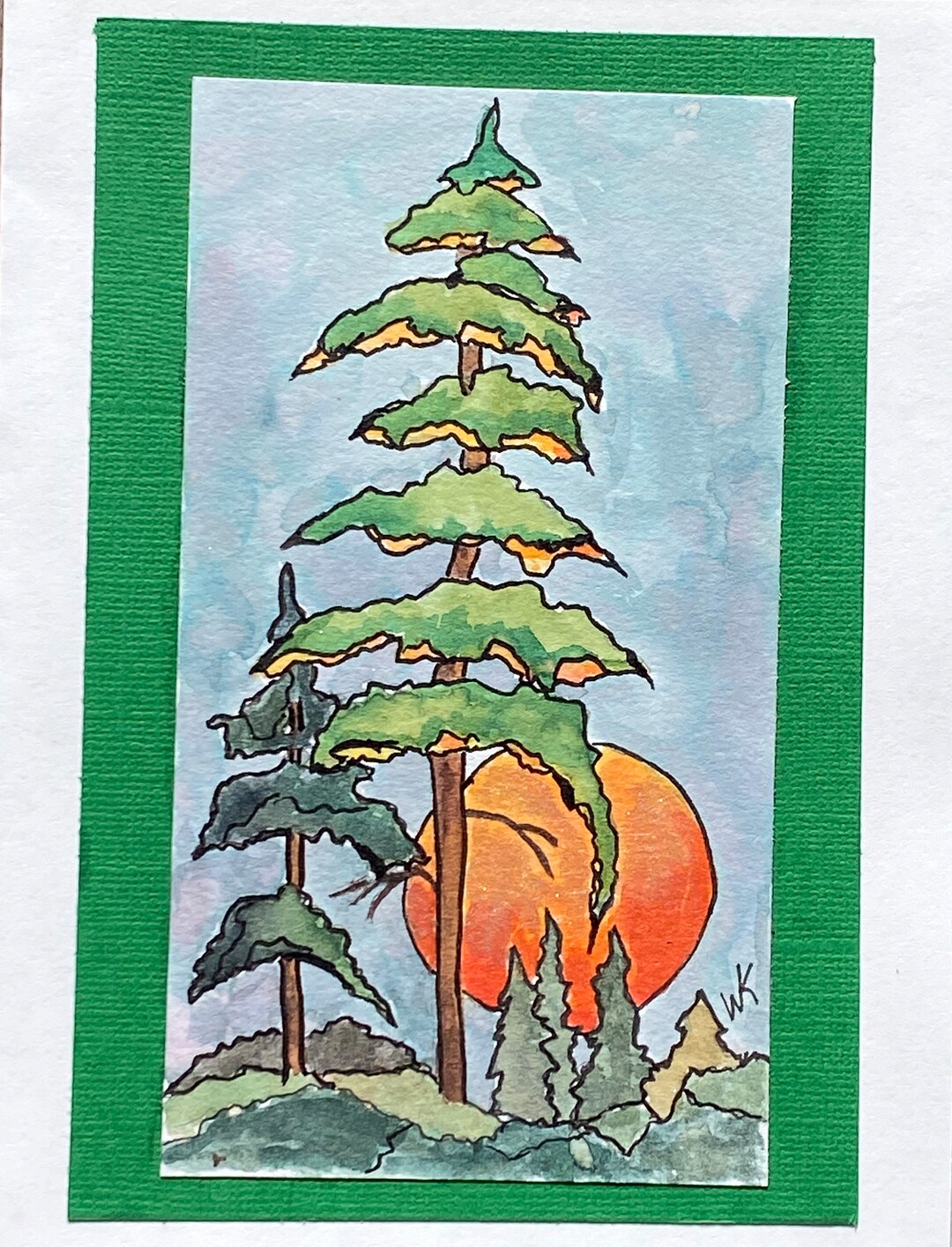 Hand Painted Greeting Card Watercolor 5x7 Original Etsy
