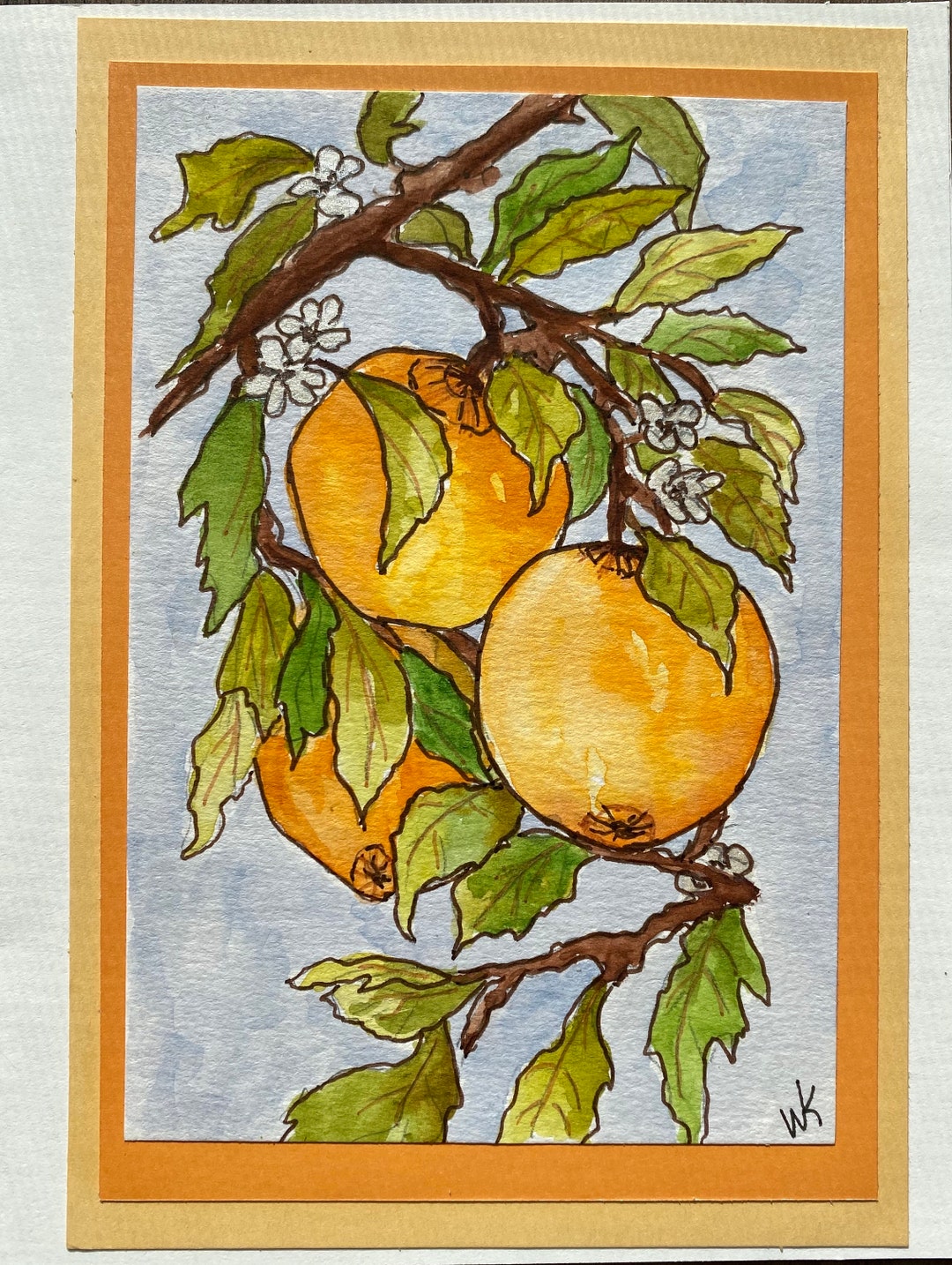 Hand Painted Greeting Card Watercolor 5x7 Original Etsy