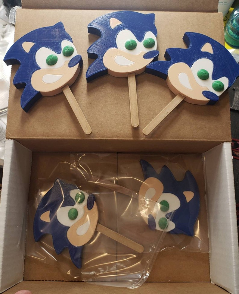 3D Printed Sonic the Hedgehog Popsicle | Etsy UK