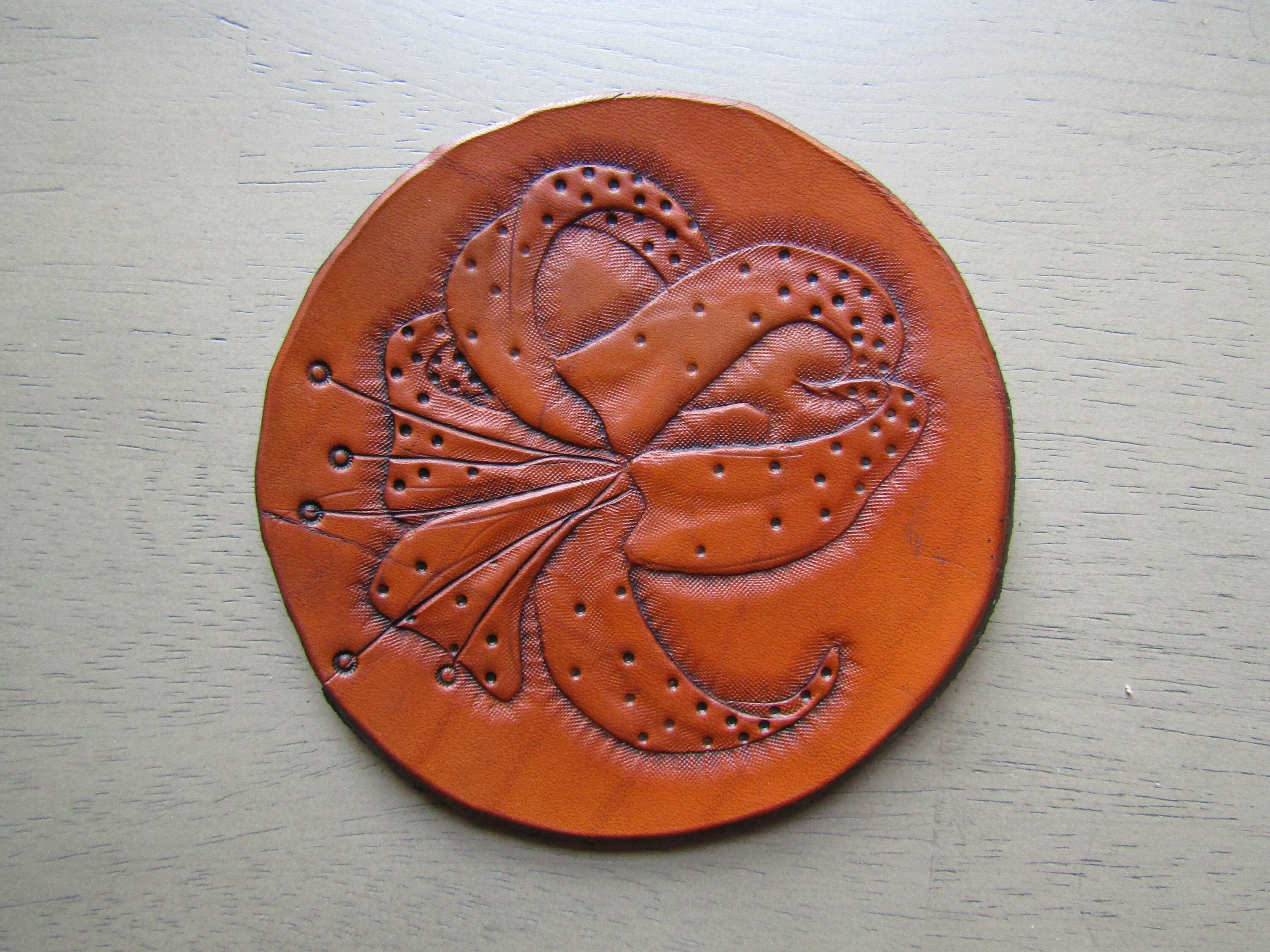 Set of Leather Coasters Handmade with Tooling Plants Etsy