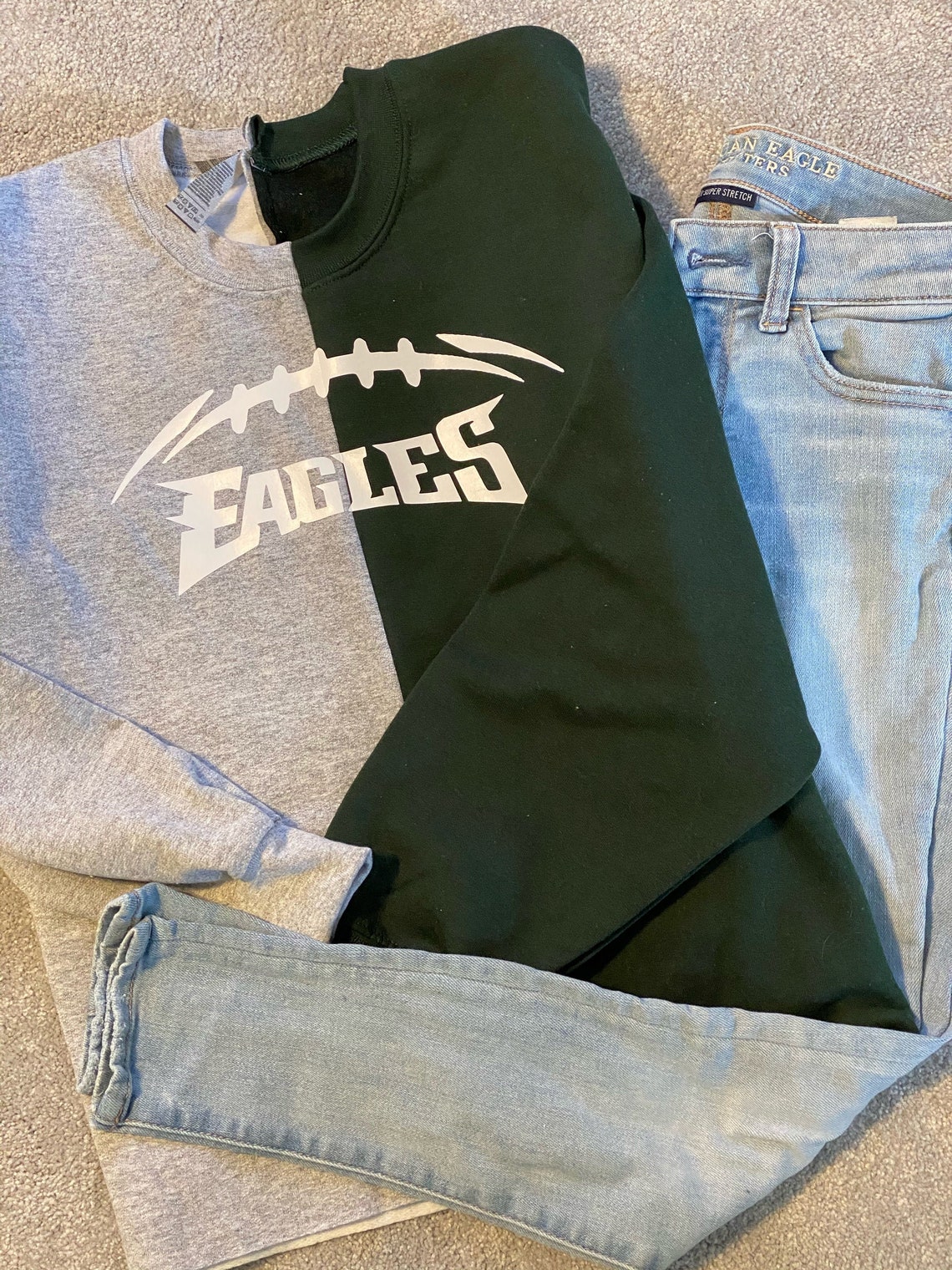 Custom Half and Half Football Sweatshirts Etsy