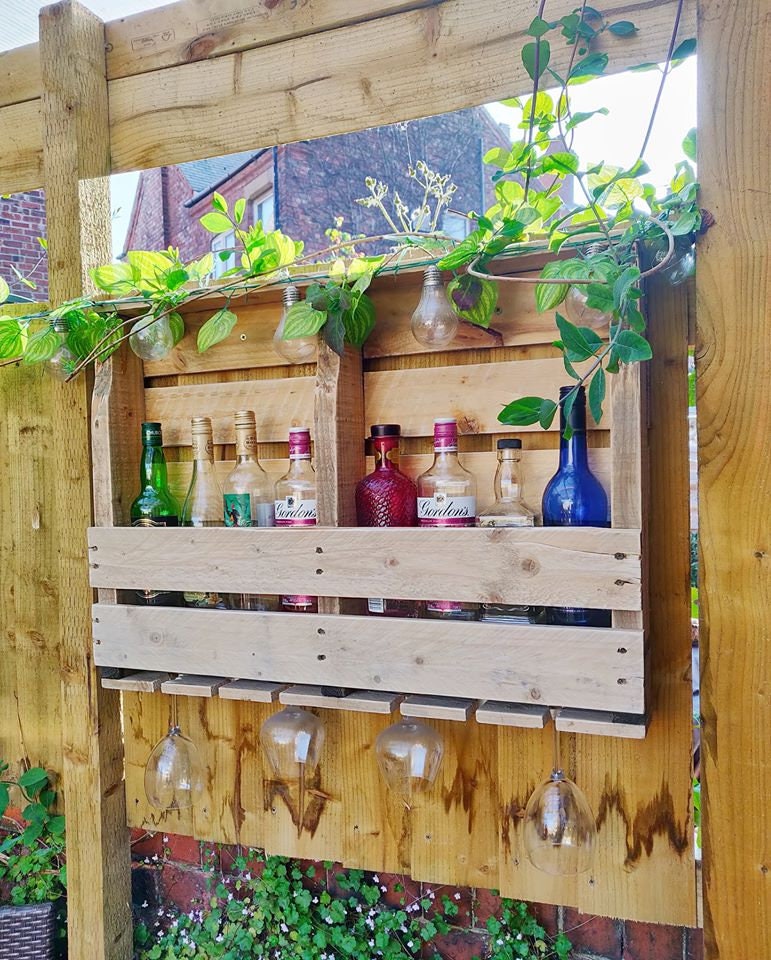 Handmade Quality GARDEN GIN BAR Home Bar Wine Beer Vodka Rack Reclaimed