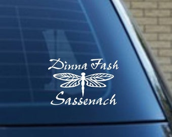 Outlander Dragonfly | Sassenach | Dinna Fash | Tumbler | Water Bottle | Cup | Laptop | Tablet | Car Decal | Outlander Decal | Outlander Gift