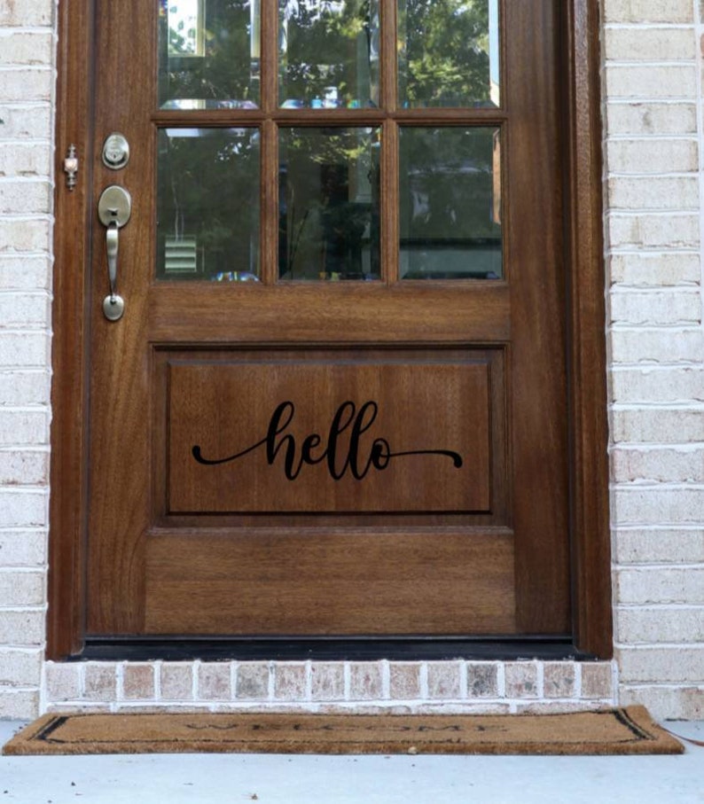 Hello Door Decal Hello Decorative Door Decal Door Decal Etsy