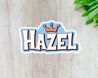 Robotic Vacuum Cleaner Vinyl Sticker, Hazel Inspired, Hazel the Maid, 4.5" Wide Sticker Roomba, Shark, Roomba Sticker, Roomba name stickers