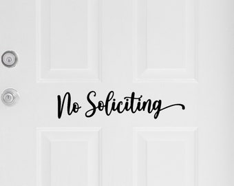 No Soliciting Door Decal | No Soliciting | No Soliciting Decal | Door Decal | Plaque Decal | Vinyl Decal | Permanent Vinyl Decal