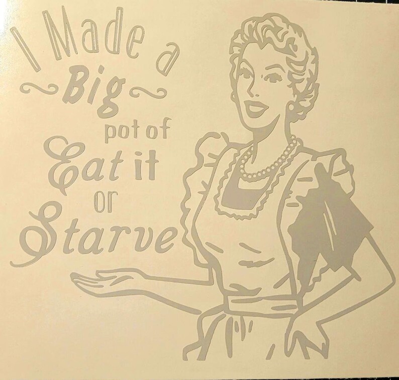 Eat It Or Starve Instant Pot Decal Instant Pot Decal Instant Pot Sticker IP IP Sticker IP Decal Eat It Or Starve Retro Decal image 4