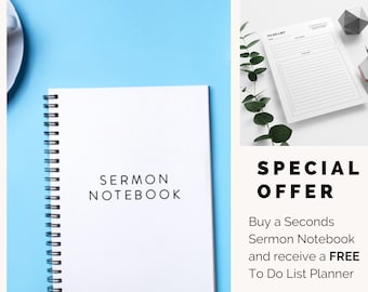 Sonderangebot: SECONDS SALE | Notizbuch | Christliche Notizbücher | Christliche Geschenke | Christian Planner | Notizbuch | Sermon Journal