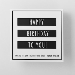 Cartões de aniversário cristãos | Cartões Cristãos | Cartões Religiosos | Cartões de Escrituras | Verso da Bíblia Cartão Comemorativo | Em branco dentro | Salmo 118:24