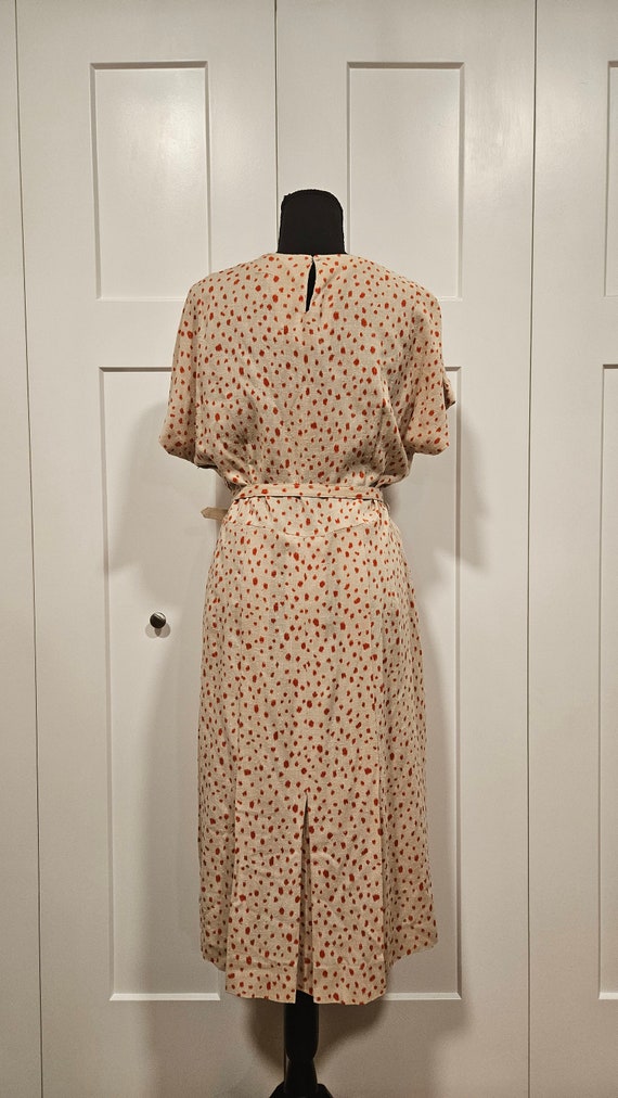 3XL 1950s Blue Day Dress Polka Dot Short Sleeve Volup Summer Casual