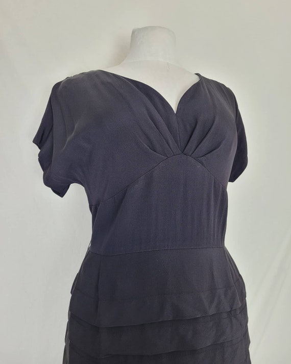 1950s "Top Tier" Black Wiggle Dress XXL
