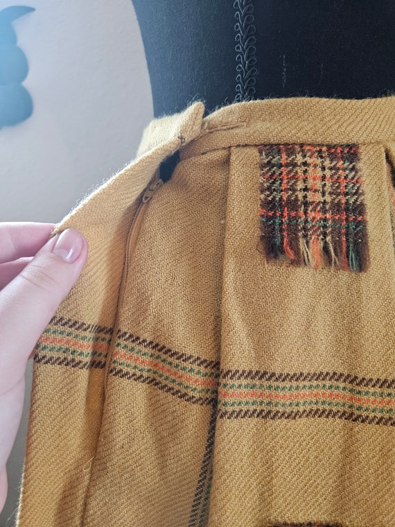 1960s Wool Yellow Skirt - image 2