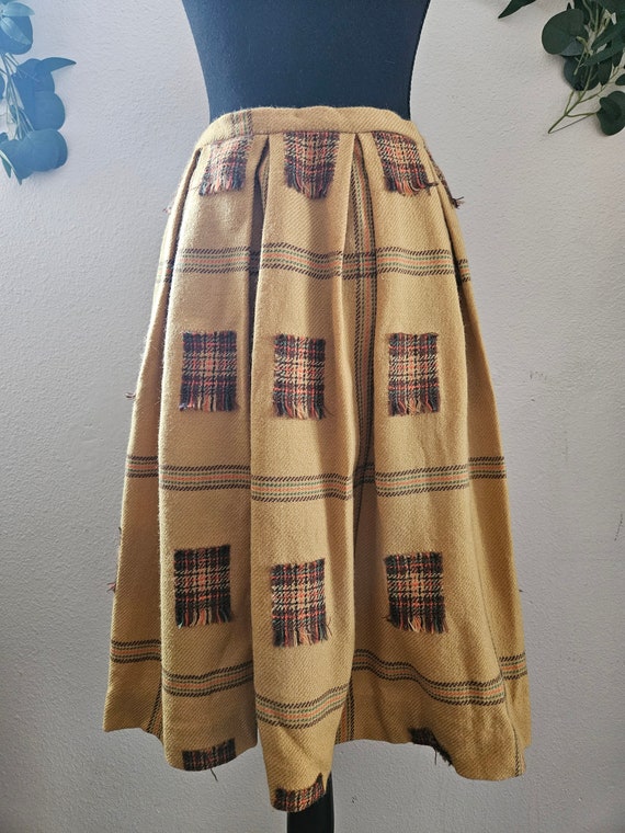 1960s Wool Yellow Skirt - image 3