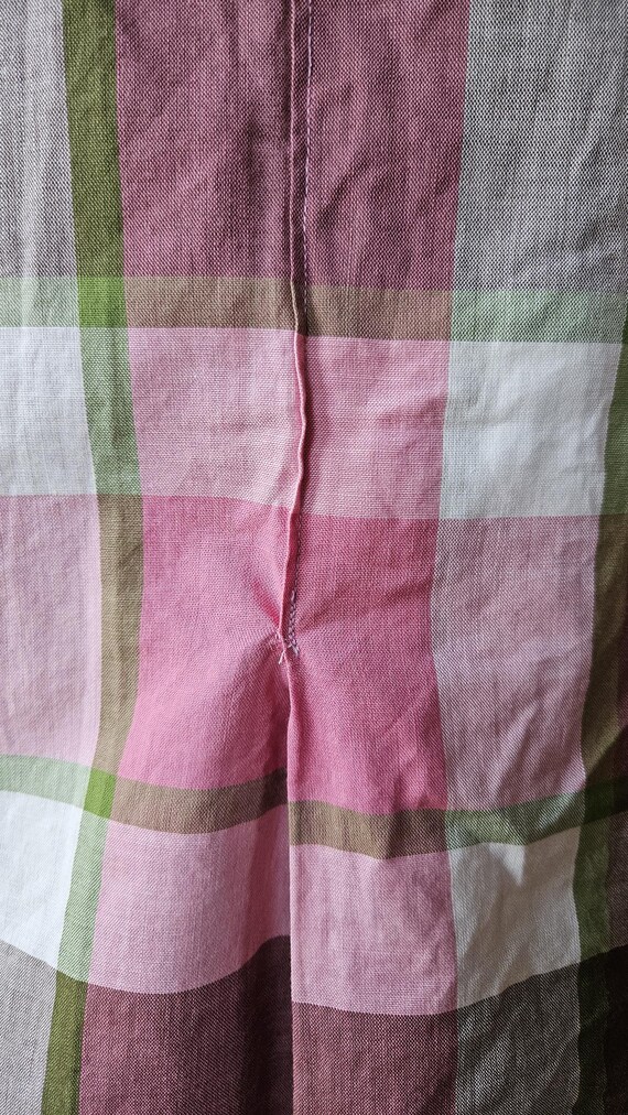 Berry Plaid 1950s Shirt Waist Dress - image 6