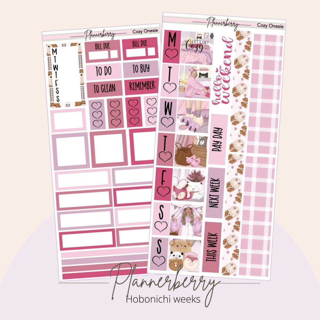 Cozy Onesie Hobonichi Weeks Planner Stickers Kit - Etsy
