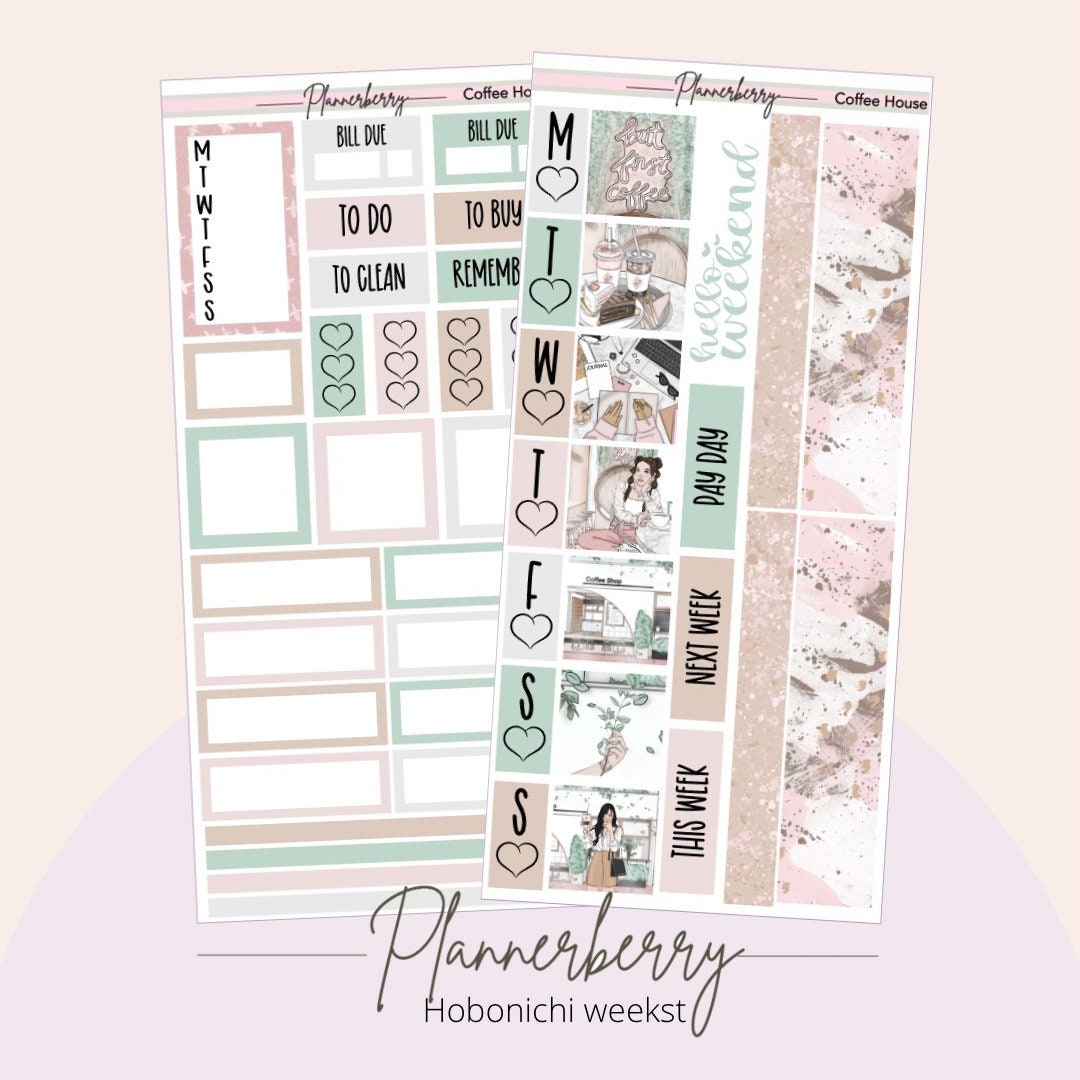 Coffee House Hobonichi Weeks Planner Stickers Kit - Etsy