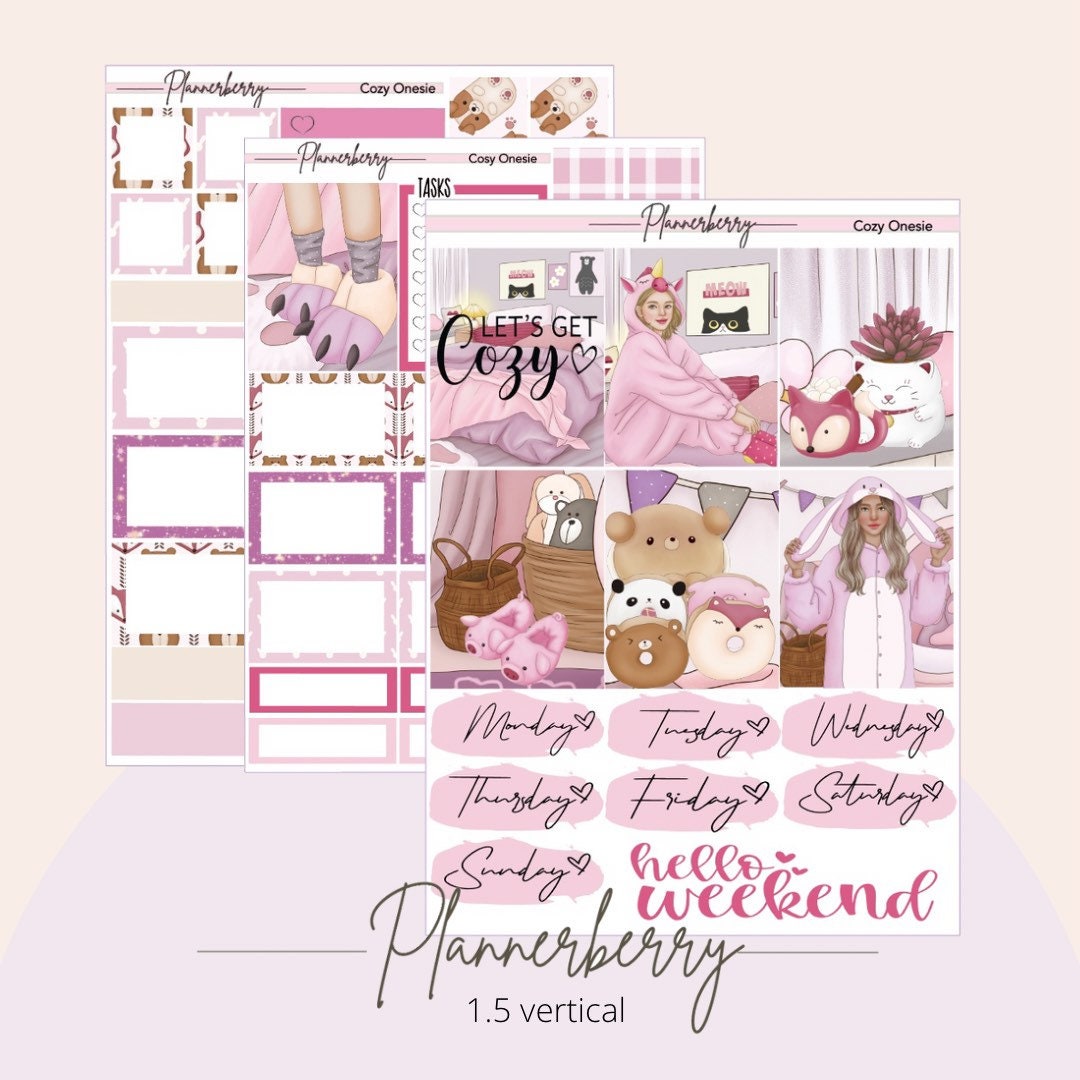 1.5 Vertical Planner Weekly Mini Kit Cosy Onesie - Etsy UK