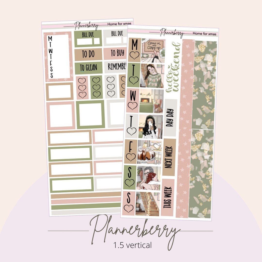 Home for Xmas Hobonichi Weeks Planner Sticker Set - Etsy