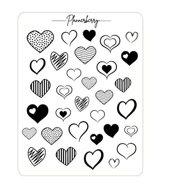 Foiled Tiny Heart Stickers Foiled Heart Stickers Planner 