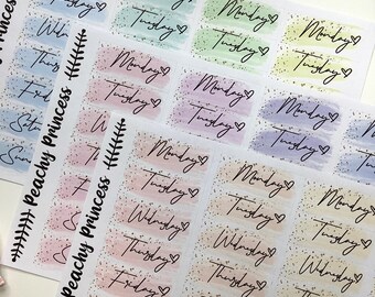 1.5 wide planner date cover stickers. In 3 different colour options.