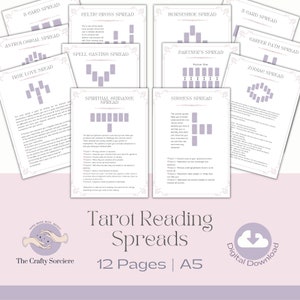 Diffusione della lettura dei tarocchi / Ricordo dei tarocchi / Diffusione della croce celtica / Diffusione delle 3 carte / Diffusione delle 5 carte / Diffusione dello zodiaco / Guida alla diffusione della lettura dei tarocchi