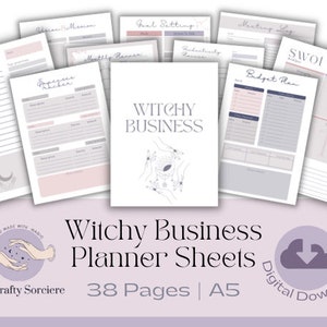 Witchy Business | Business Planner | Witch Aesthetic | Digital Download | Daily Planner | Weekly Planner | Business Goals | Working Witch