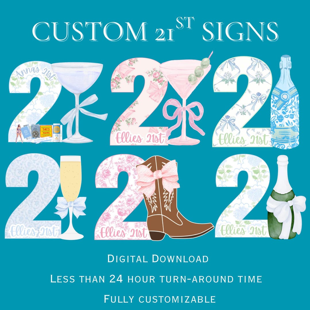 Custom 21st Sign Night | 21st Birthday Sign | Birthday Neck Sign | 21st ...