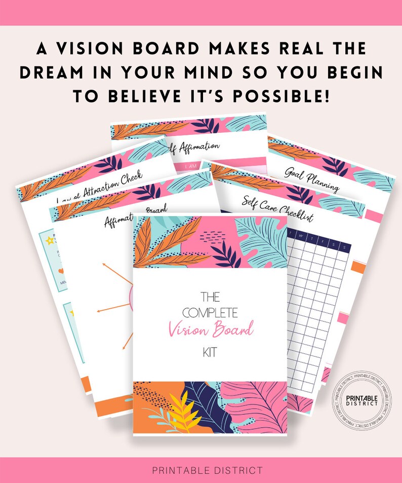 The Complete Vision Board Kit Goal Planner Vision Board Etsy