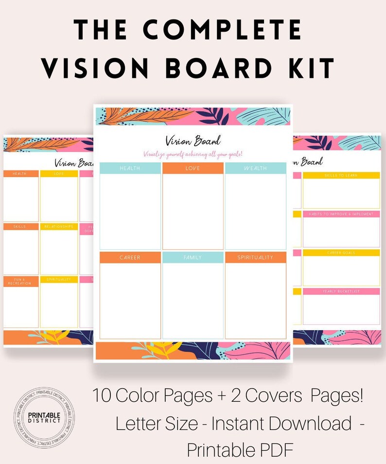 The Complete Vision Board Kit Goal Planner Vision Board Etsy