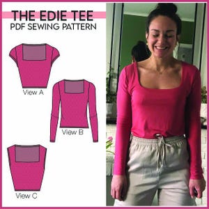 PDF PATTERN - Edie Square Neck Tee - #TheEdieTee
