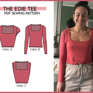 PATRÓN - Camiseta con cuello cuadrado Edie - #TheEdieTee