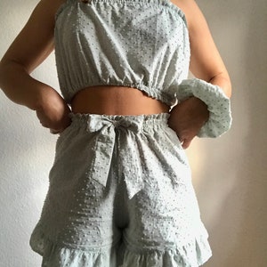 Ruffled High Waisted Shorts Sewing Pattern PDF
