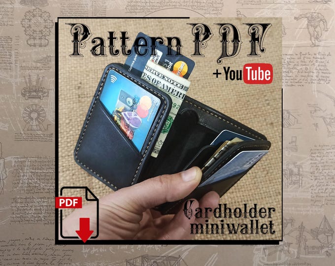 PDF pattern. Cardholder miniwallet DIY