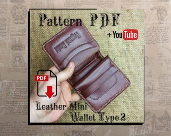 Pattern PDF Leather Mini Wallet Type 2