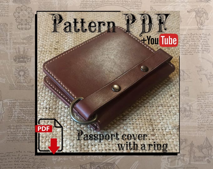 Pattern PDF. Passport cover with a ring