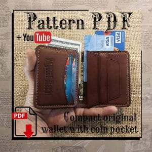 Patrón PDF. Monedero compacto original con bolsillo para monedas (con o sin costura decorativa) DIY