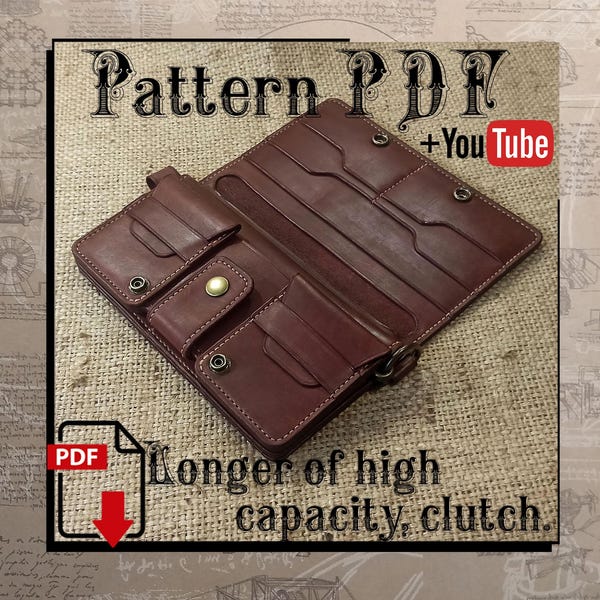 PDF pattern. Longer of high capacity, clutch. DIY