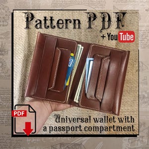 Cartera universal con compartimento para pasaporte. Patrón en formato PDF.